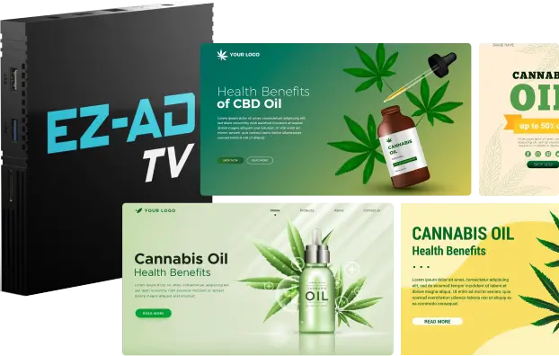 EZ-AD TV hero banner for cannabis digital signage
