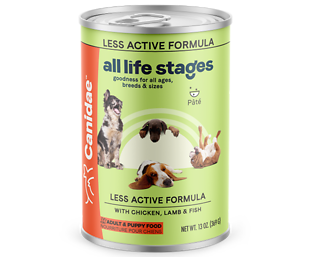 All Life Stages Less Active Chicken, Lamb & Fish Canned Dog Food 13.2 oz