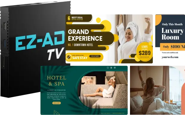EZ-AD TV digital signage hero banner for hotel