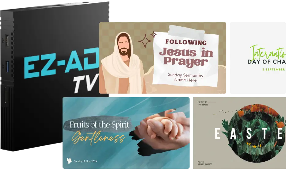 EZ-AD TV digital signage hero banner for church