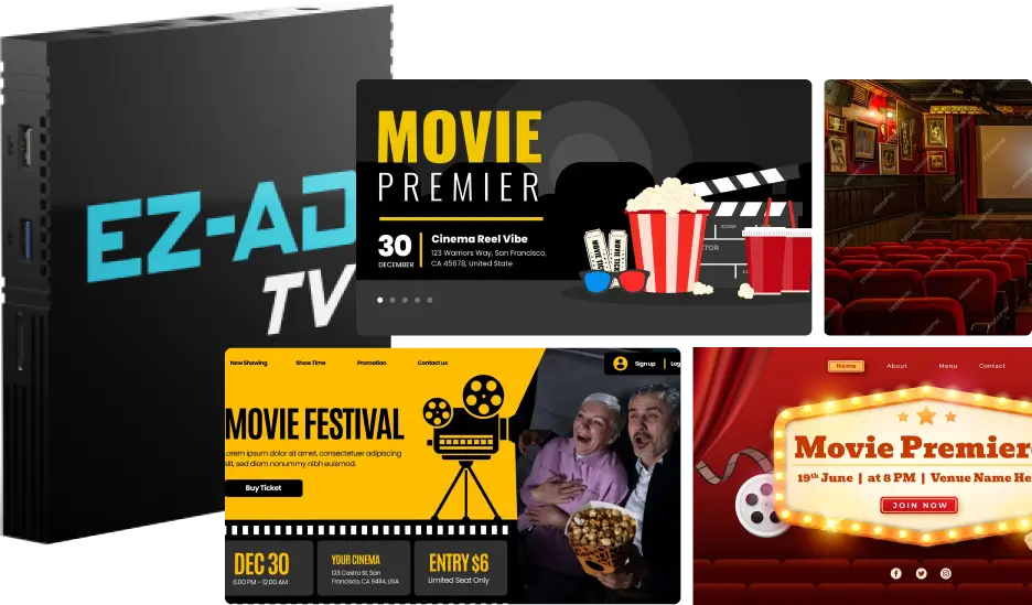 EZ-AD TV digital signage hero banner for cinema