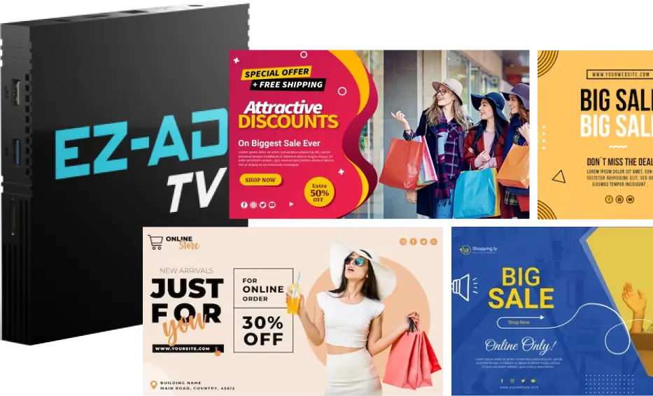 EZ-AD TV digital signage hero banner for retail