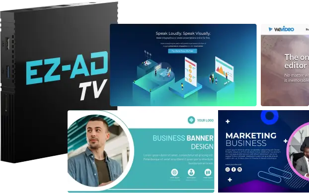 EZ-AD TV digital signage hero banner for corporate