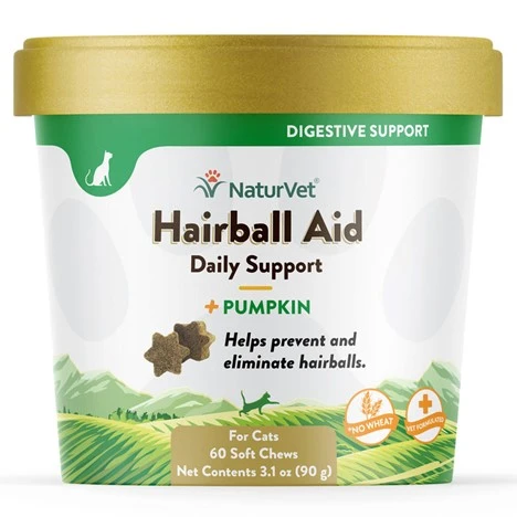 Hairball Aid Daily Support + Pumpkin Cat Supplement 60 Soft Chews