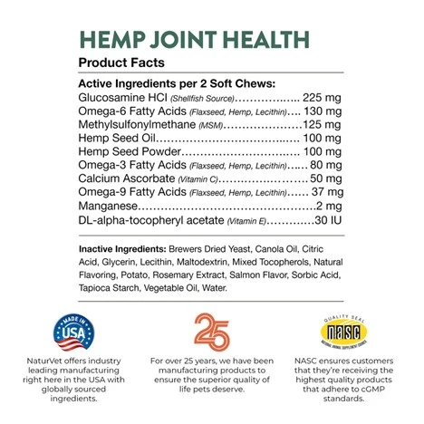 Hemp Joint Health + Hemp Seed for Cats 60 Soft Chews