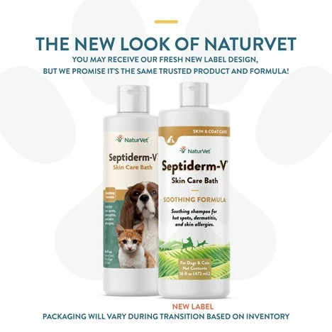 Septiderm-V Skin Care Bath Soothing Formula for Dogs & Cats 16 oz
