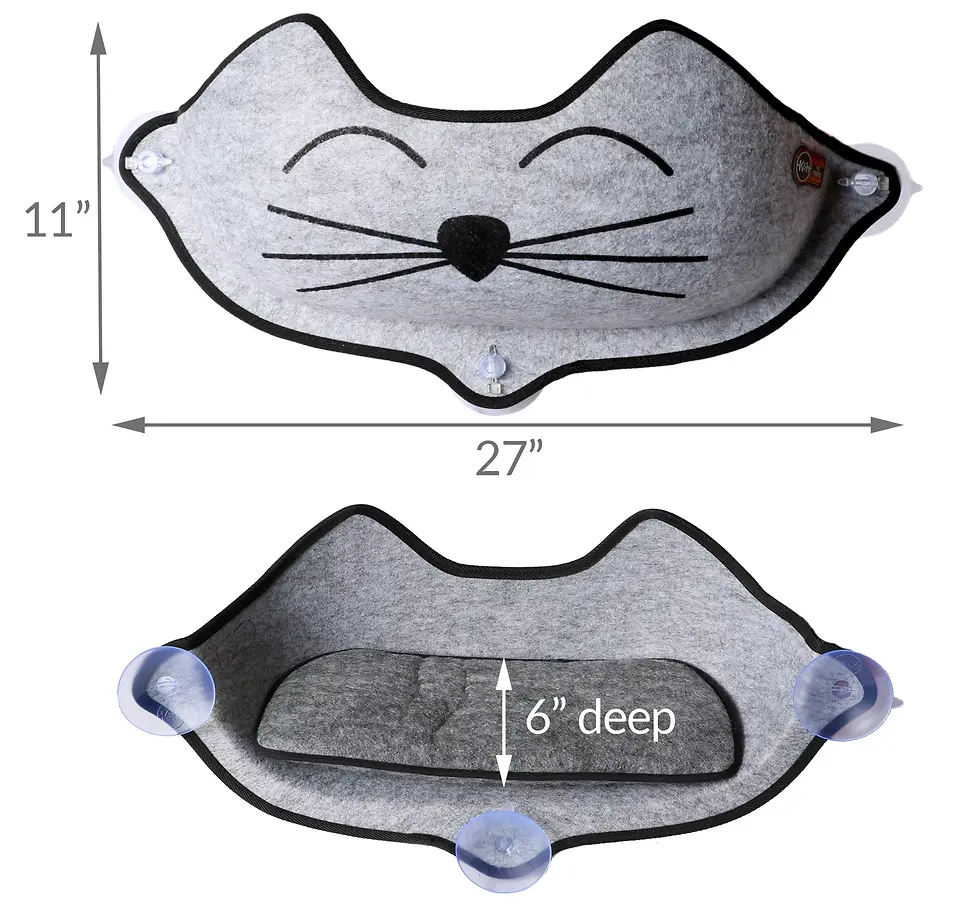 EZ Mount Kittyface Window Bed Gray