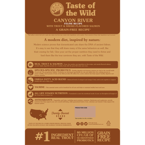 Canyon River Feline Recipe with Trout & Smoke Flavored Salmon Grain-Free Dry Cat Food 14 lb
