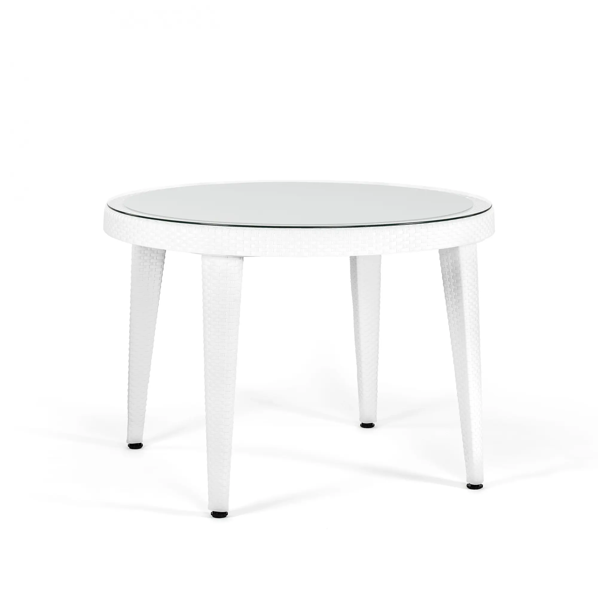 TABLE OSAKA - W/GLASS IVORY WHITE