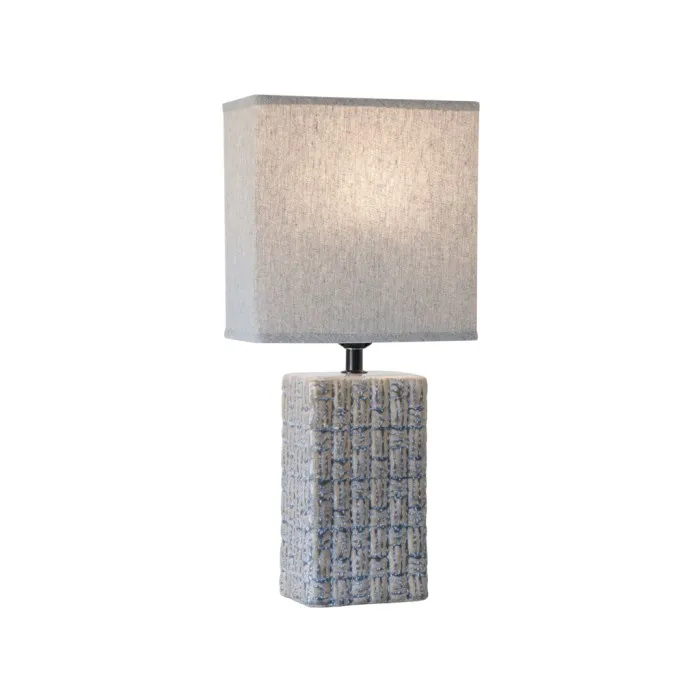 43.5 CM (H) CERAMIC TABLE LAMP GREY GLAZED DECO