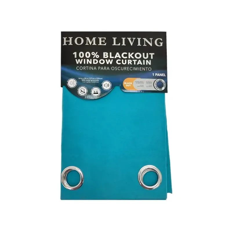 MICROFIBER+ BLAK PANEL CURTAIN W/ GROMMETS - TURQUOISE