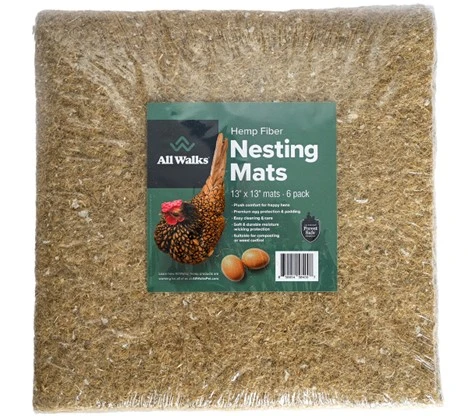 Hemp Fiber Nesting Mats for Chickens 13" x 13" | 6 Pack
