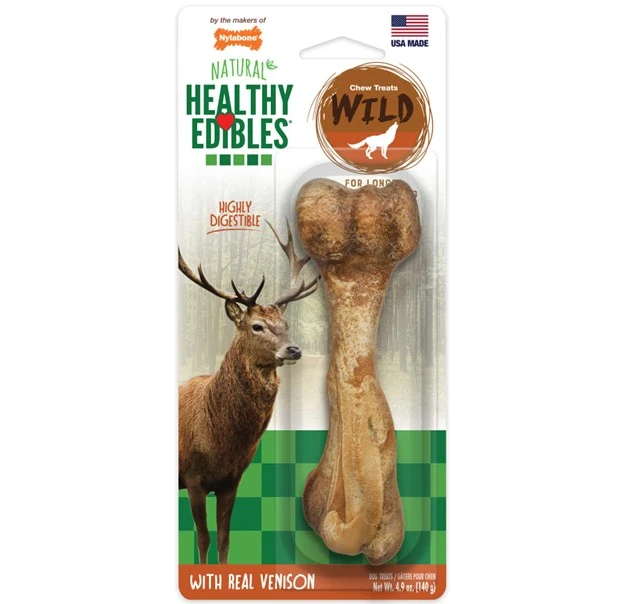 Healthy Edibles WILD All-Natural Long Lasting Chew Treat with Real Venison Large/Giant | Up to 50 lbs