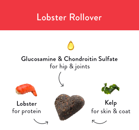 Lobster Roll(Over) with Real Lobster & Kelp Soft Baked Biscuits for Dog's 6 oz