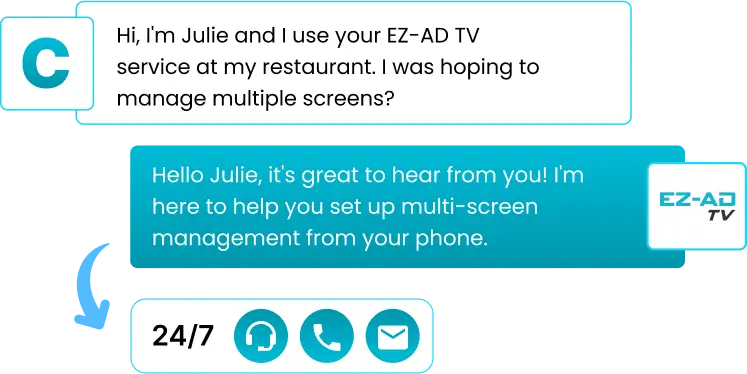 ez-ad tv 24-7 support