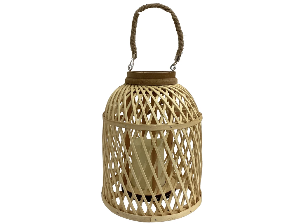 WOODEN LANTERN WITH CANDLE