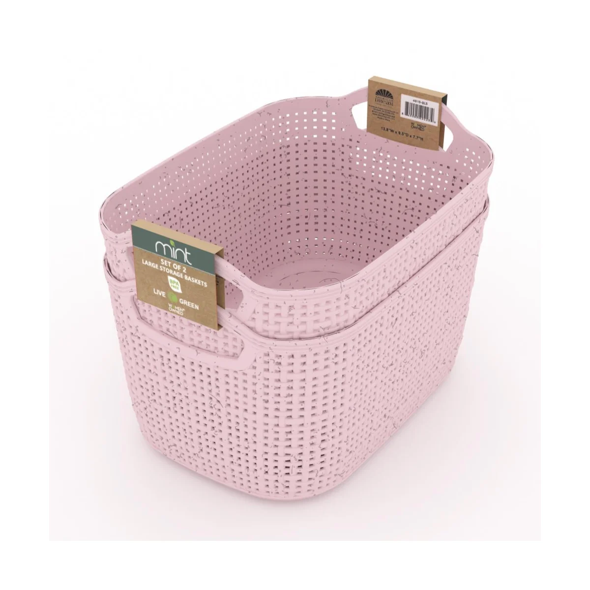 WHEAT STRAW STORAGE BASKET - SET OF 2 - ASSORTED