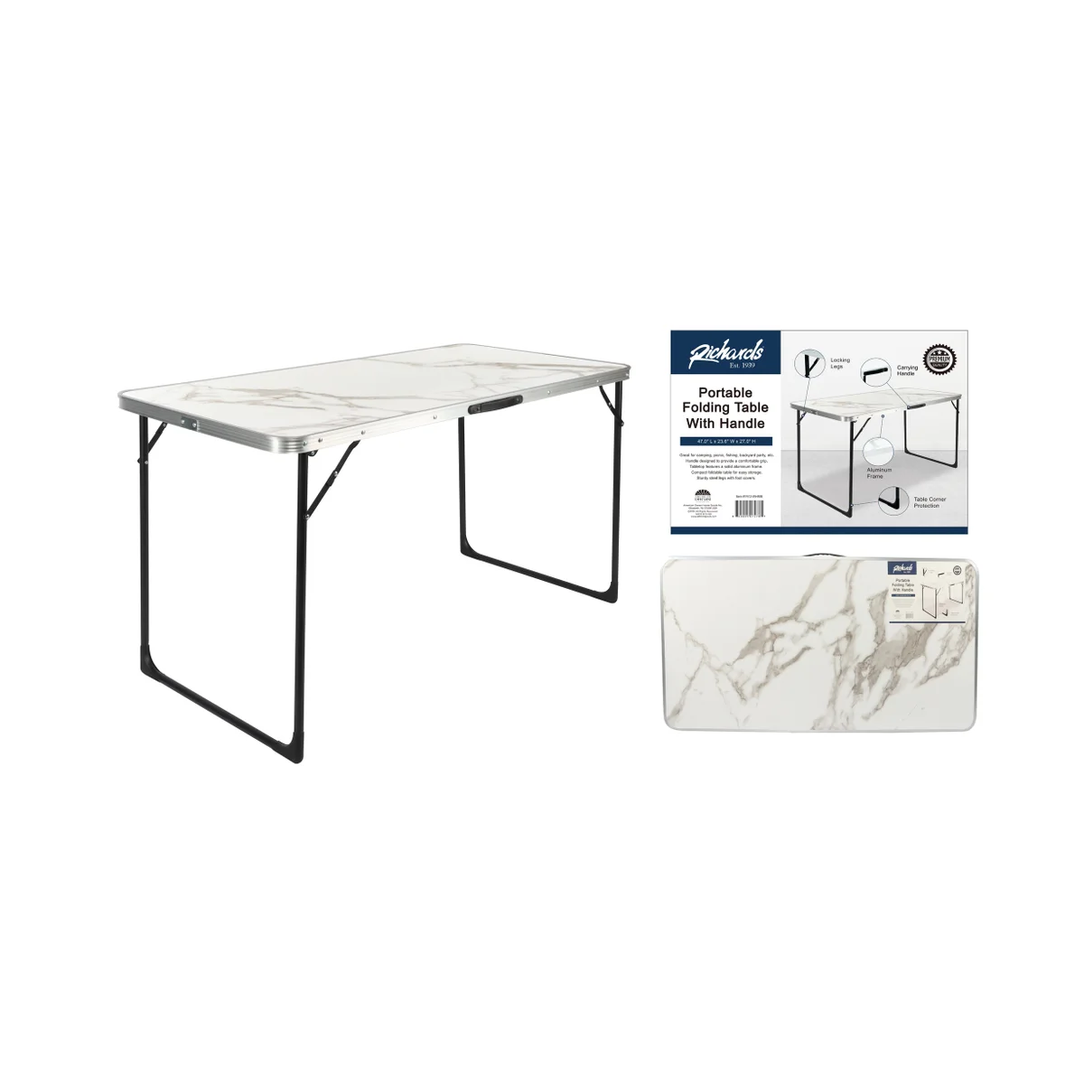 LARGE PORTABLE FOLDING TABLE WITH HANDLE