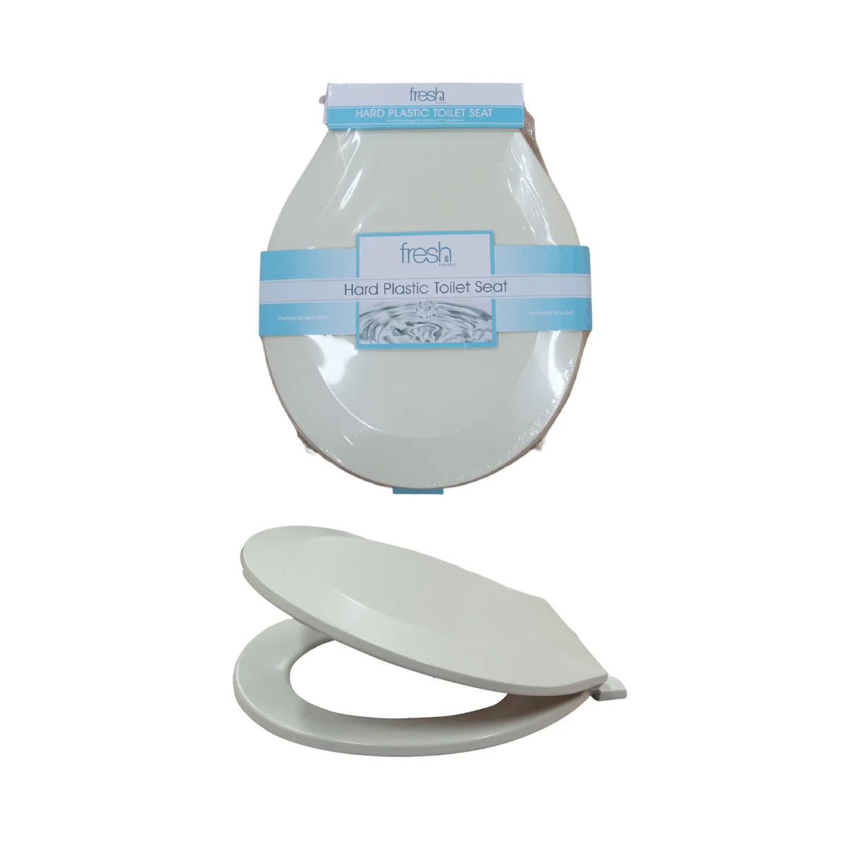 BEVELED PLASTIC TOILET SEAT - 17" - WHITE
