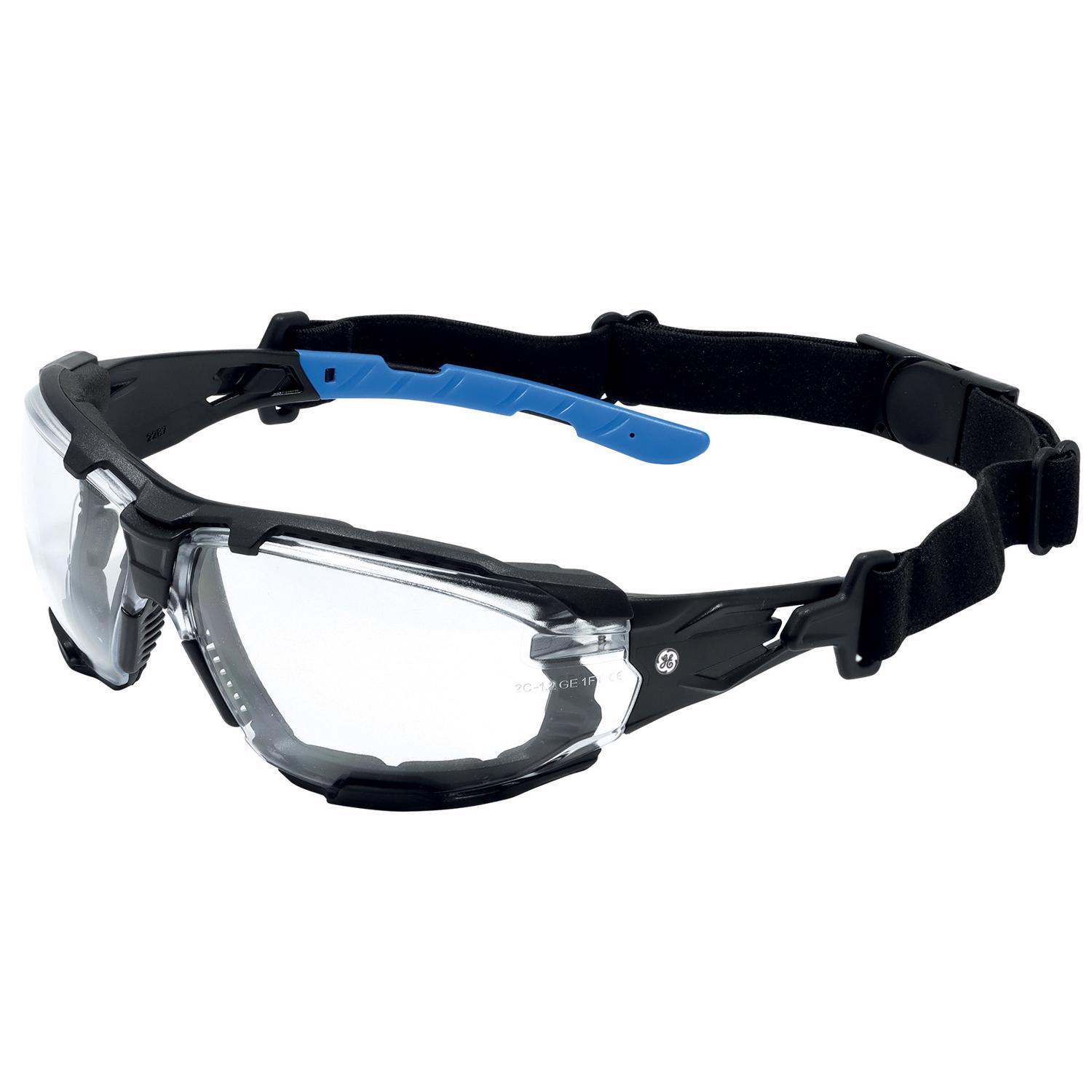 General Electric 06 Series Anti-fog Safety Glasses Clear Lens Black/blue Frame