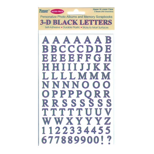 Pioneer Photo Albums - 3D Letter Stickers - Black