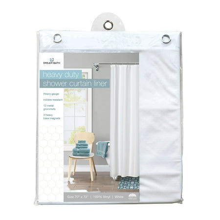 Dream Bath 6 Gauge Pvc Anti-bacterial Mildew Resistant Shower Liner 72x72 Inch White