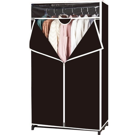 Storage Solutions Black Non-woven Waterproof 36 Inch Wardrobe Portable Closet Organizer