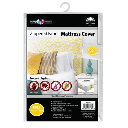 Storage Solutions Non-woven Hypoallergenic Mattress Cover And Protector With Zipper - Full Size