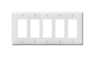 Hubbell Wiring Decorator Wallplate 606253 5-Gang - White
