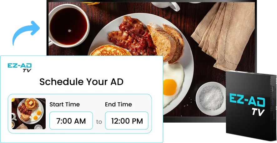 Digital signage for Restaurant with schedule content feature