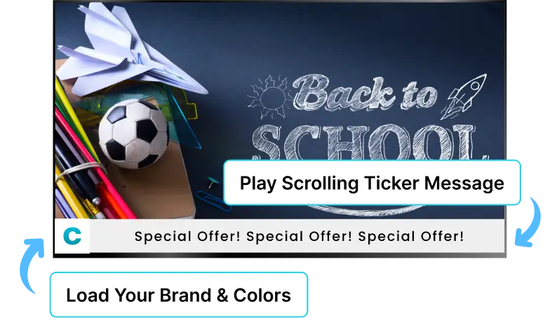 EZ-AD TV Templates with ticker message