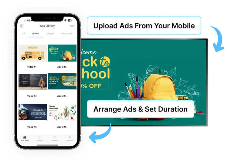 Digital signage for schools mobile app management