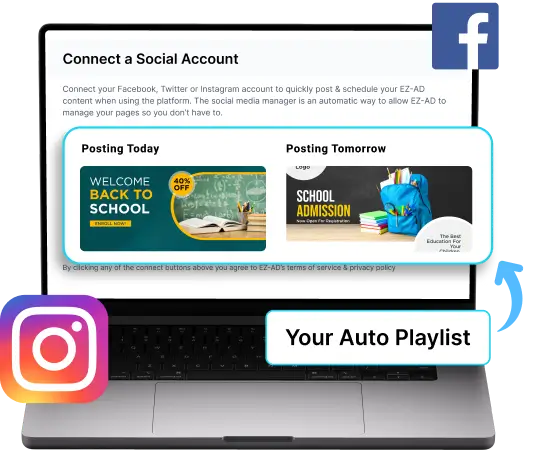 Digital signage for Education with social media connectivity