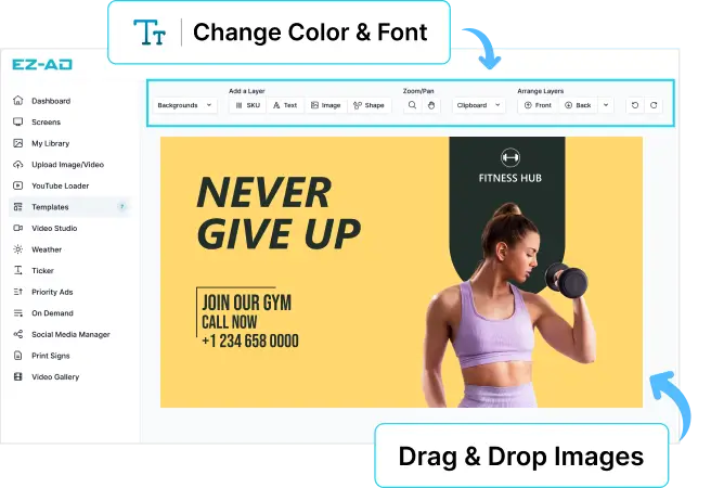 EZ-AD Digital Signage menu editing