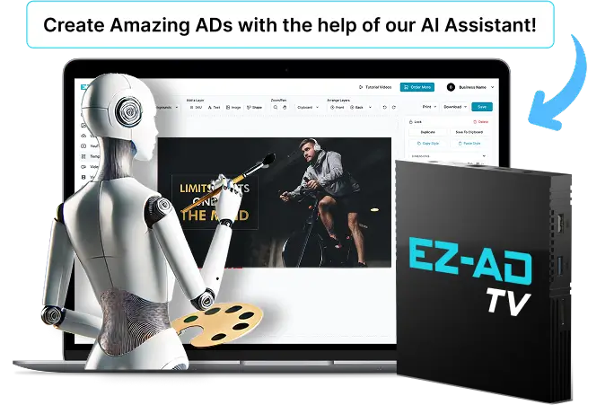 EZ-AD TV Template for gym with ai crafted ads
