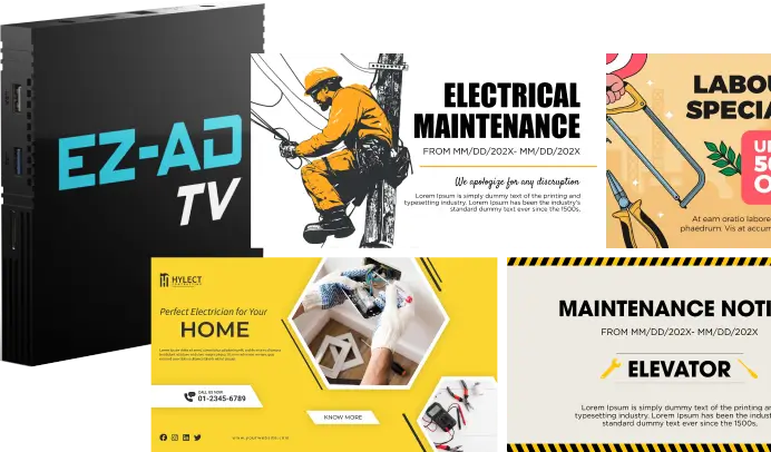 EZ-AD TV hero banner for gym digital signage