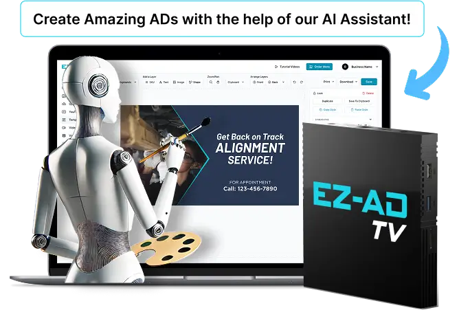 Ez-Ad Tv Digital signage for Automotive with ai crafted ads