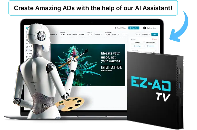 Ez-Ad Tv digital signage for cannabis with ai crafted ads