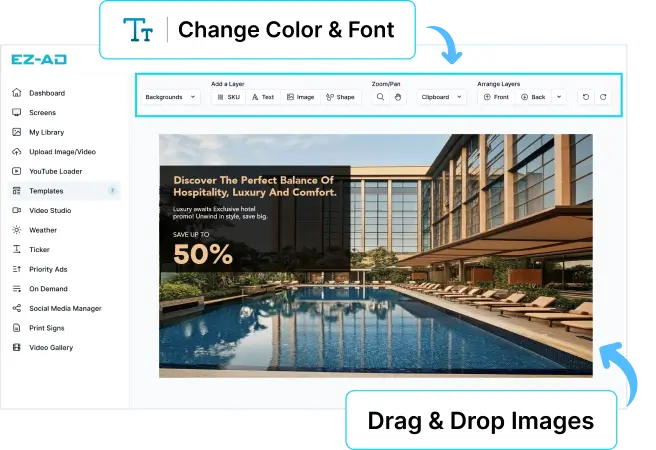 EZ-AD Digital Signage for cannabis with customizable options