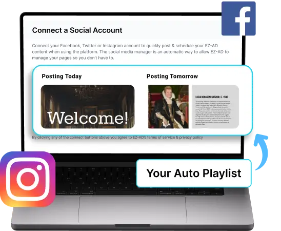 Ez-Ad Tv Digital signage for museums with social media connectivity
