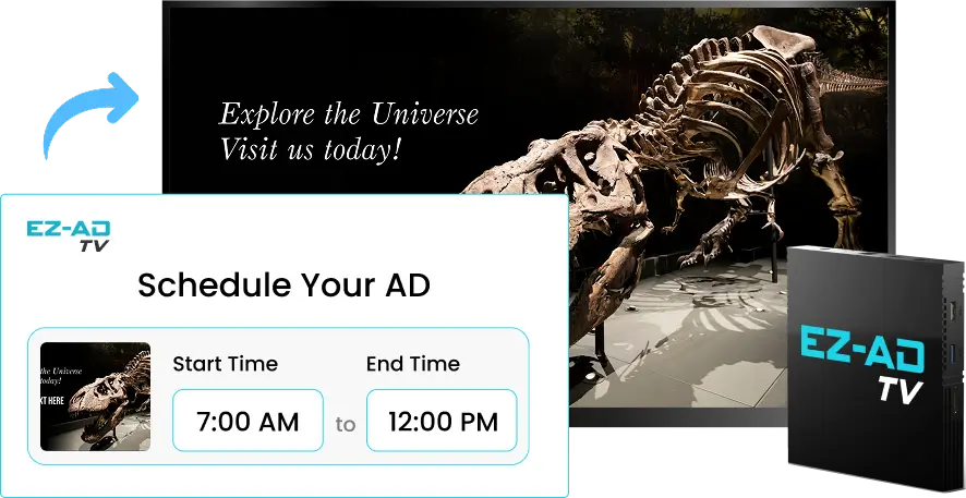 Ez-Ad Tv Digital signage for museums with schedule content options