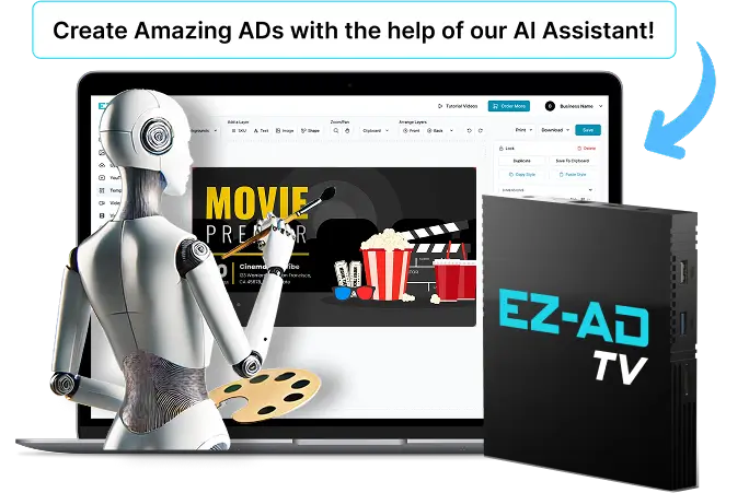 Ez-Ad Tv digital signage for cinemas with ai crafted ads