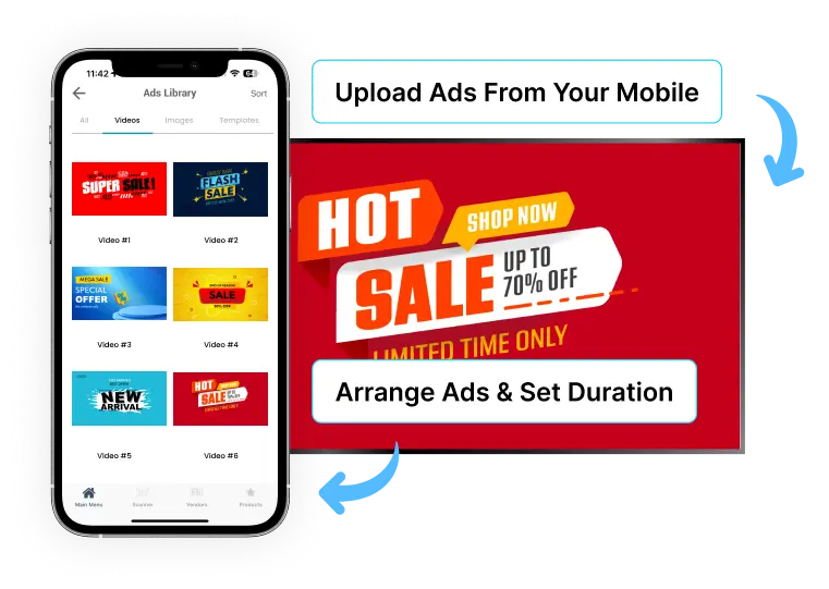 Digital signage for cinemas with mobile app
