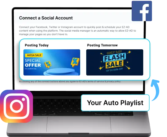 Ez-Ad Tv Digital signage for retail with social media connectivity