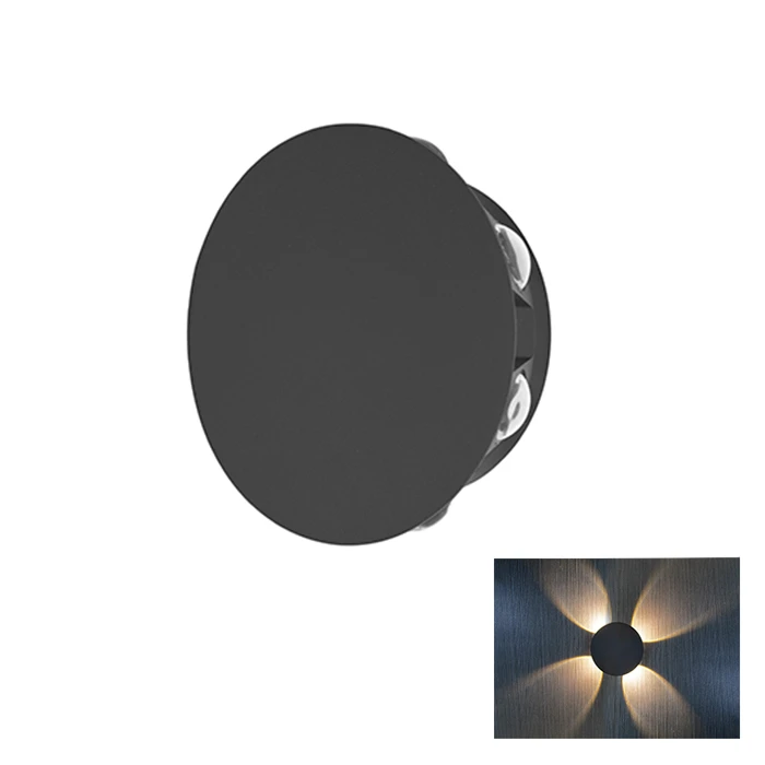 WALL LIGHT - DECORATIVE - OUTDOOR LED - 8W - BLACK