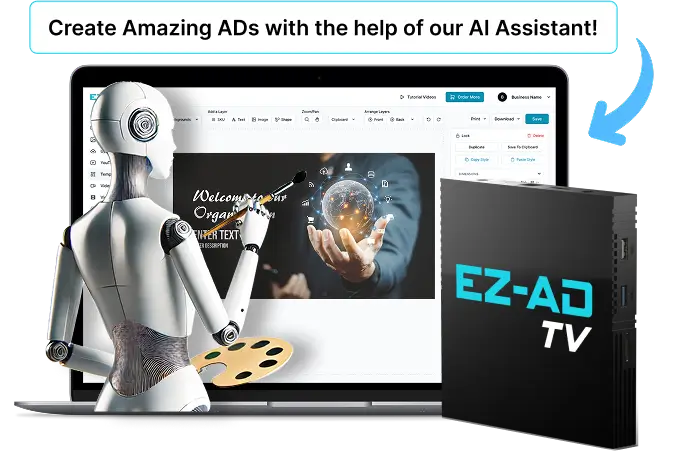 Ez-Ad Tv digital signage for corporates with ai crafted ads