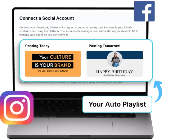 Ez-Ad Tv Digital signage for corporate with social media connectivity