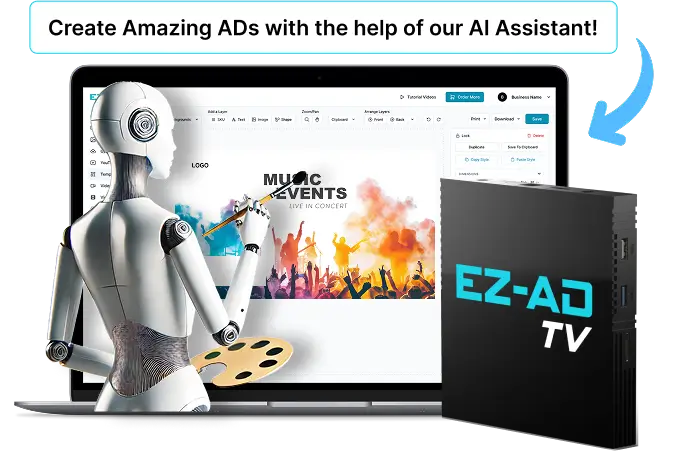 Ez-Ad Tv digital signage for events with ai crafted ads