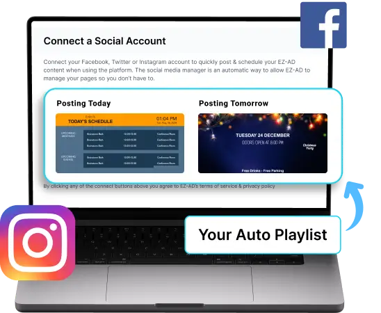 Ez-Ad Tv Digital signage for events with social media connectivity