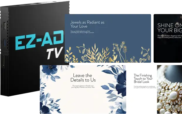 EZ-AD TV digital signage for bridals and salon weddings hero banner